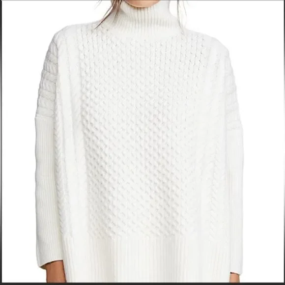 Ayr 100% merino wool “le Square” cable turtleneck sweater - Picture 7 of 7